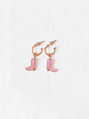 Pink Rodeo Boot Earrings