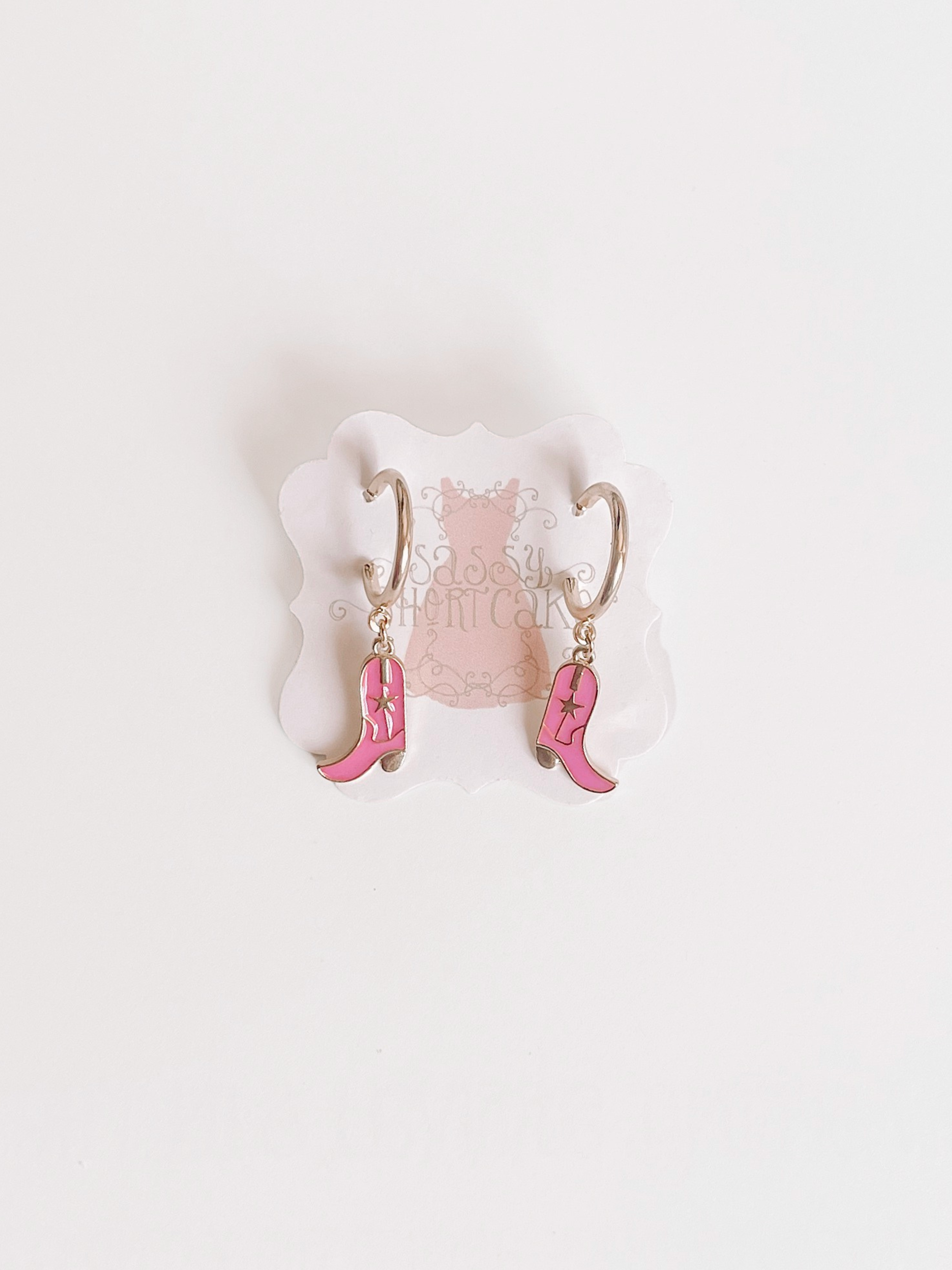Hot Pink Rodeo Boot Earrings | sassyshortcake.com | Sassy Shortcake