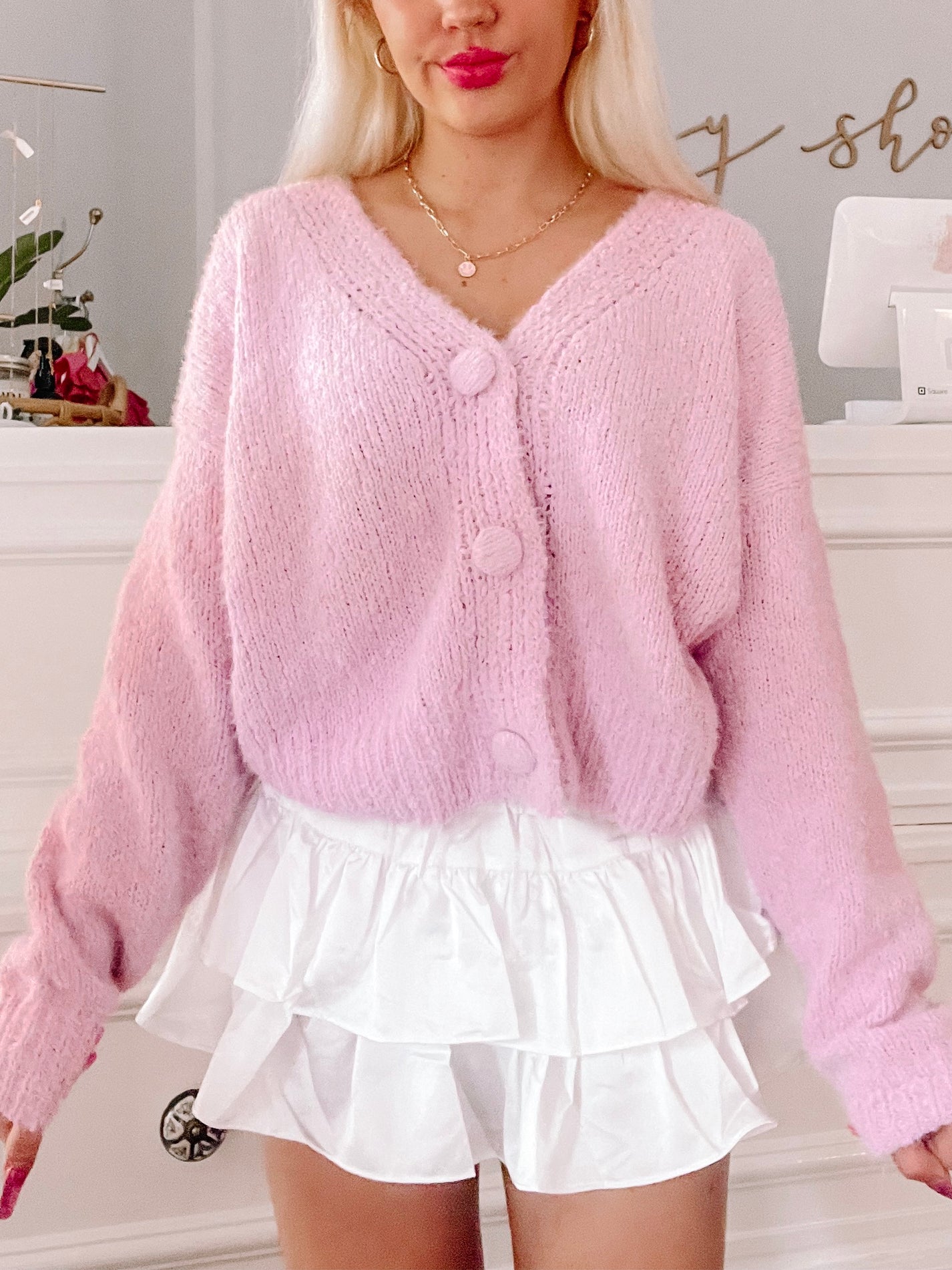 Blush Blush Baby Pink Cardigan | Sassy Shortcake