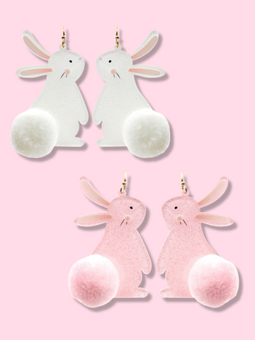 Bunny Pom Earrings