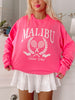 Malibu Tennis Club Pink Crewneck | Sassy Shortcake Boutique | sassyshortcake.com