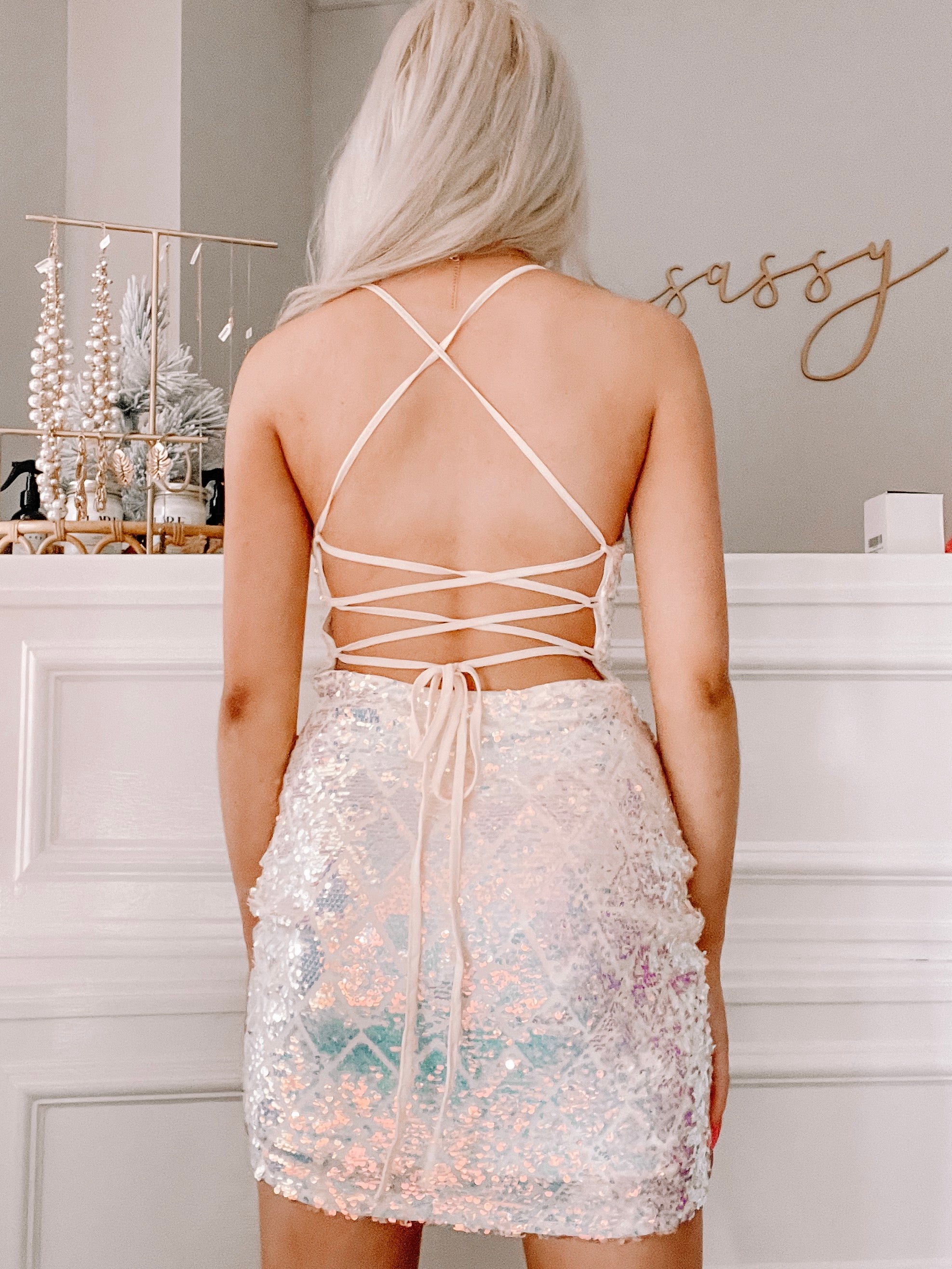 Holographic Dazzling Dreams Sequin Dress | Sassy Shortcake | sassyshortcake.com