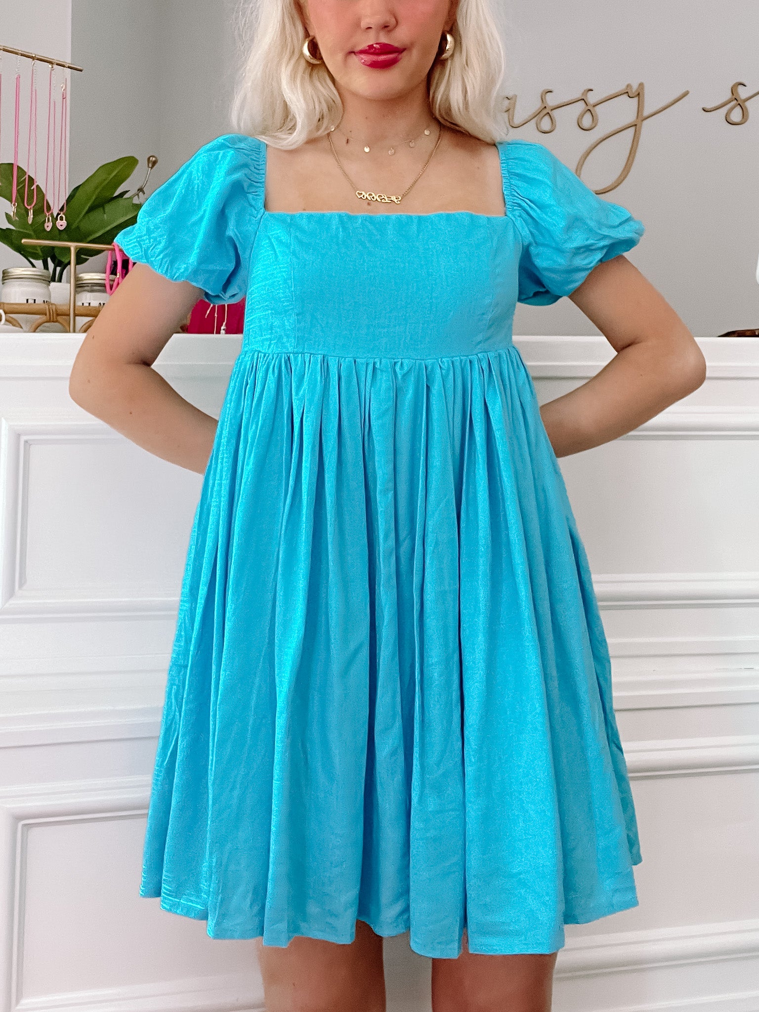 Lush and Lemons Electric Blue Babydoll Dress | Sassy Shortcake | sassyshortcake.com