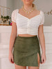 Pierce Olive Corduroy Skirt | Sassy Shortcake | sassyshortcake.com