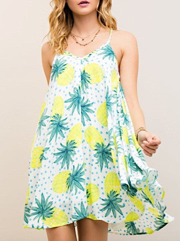 pineapple print dress | lost in paradise | sassyshortcake.com | Sassy Shortcake