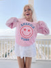 America Vibes Smiley Face Sweatshirt | sassyshortcake.com