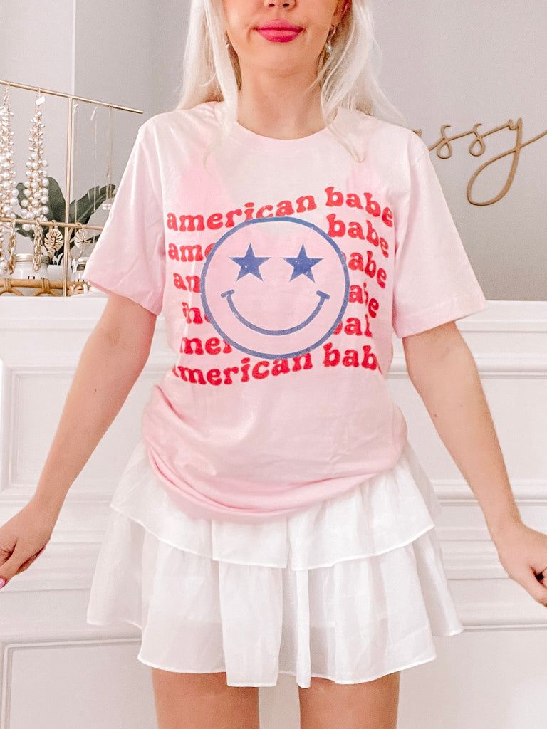 American Babe Patriotic Smiley Tee | sassyshortcake.com