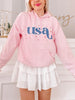 Pink USA Sparkle Patriotic Hoodie | sassyshortcake.com | Sassy Shortcake