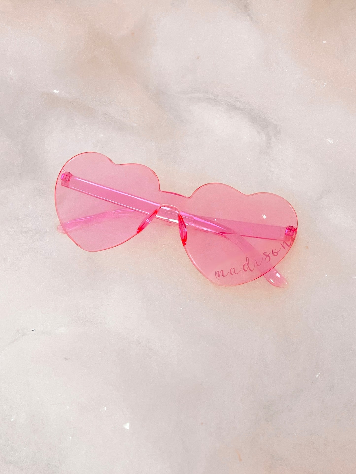 Madison Heart Sunnies: Pink heart-shaped sunglasses
