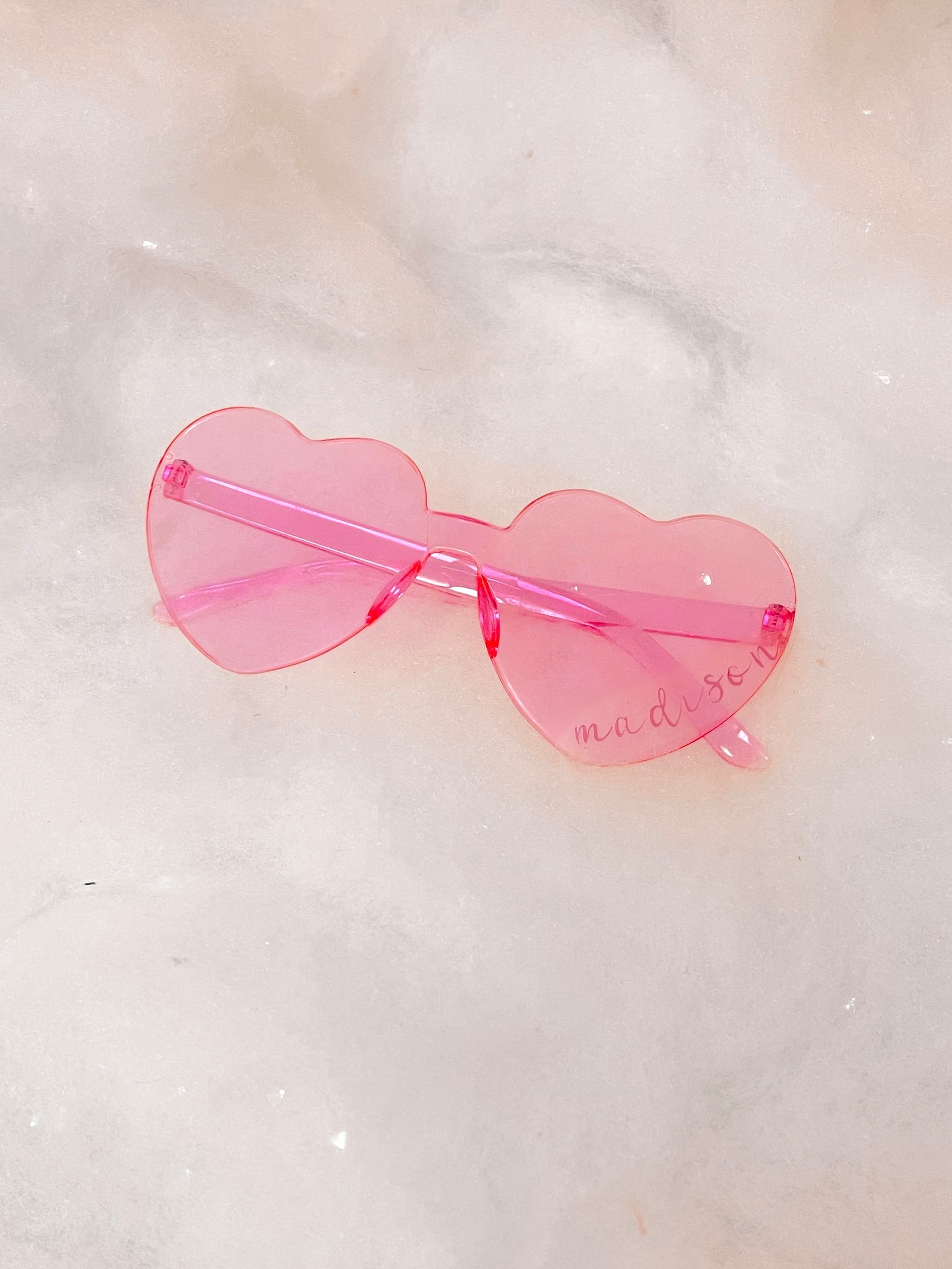 Madison Heart Sunnies: Pink heart-shaped sunglasses
