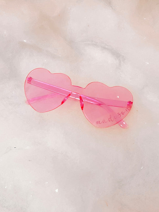 Madison Heart Sunnies: Pink heart-shaped sunglasses
