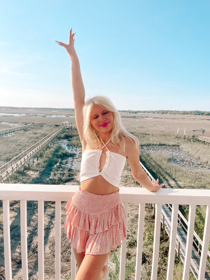 Pinkalicious Animal Blush Pink Ruffle Mini Skirt | Sassy Shortcake Boutique | sassyshortcake.com