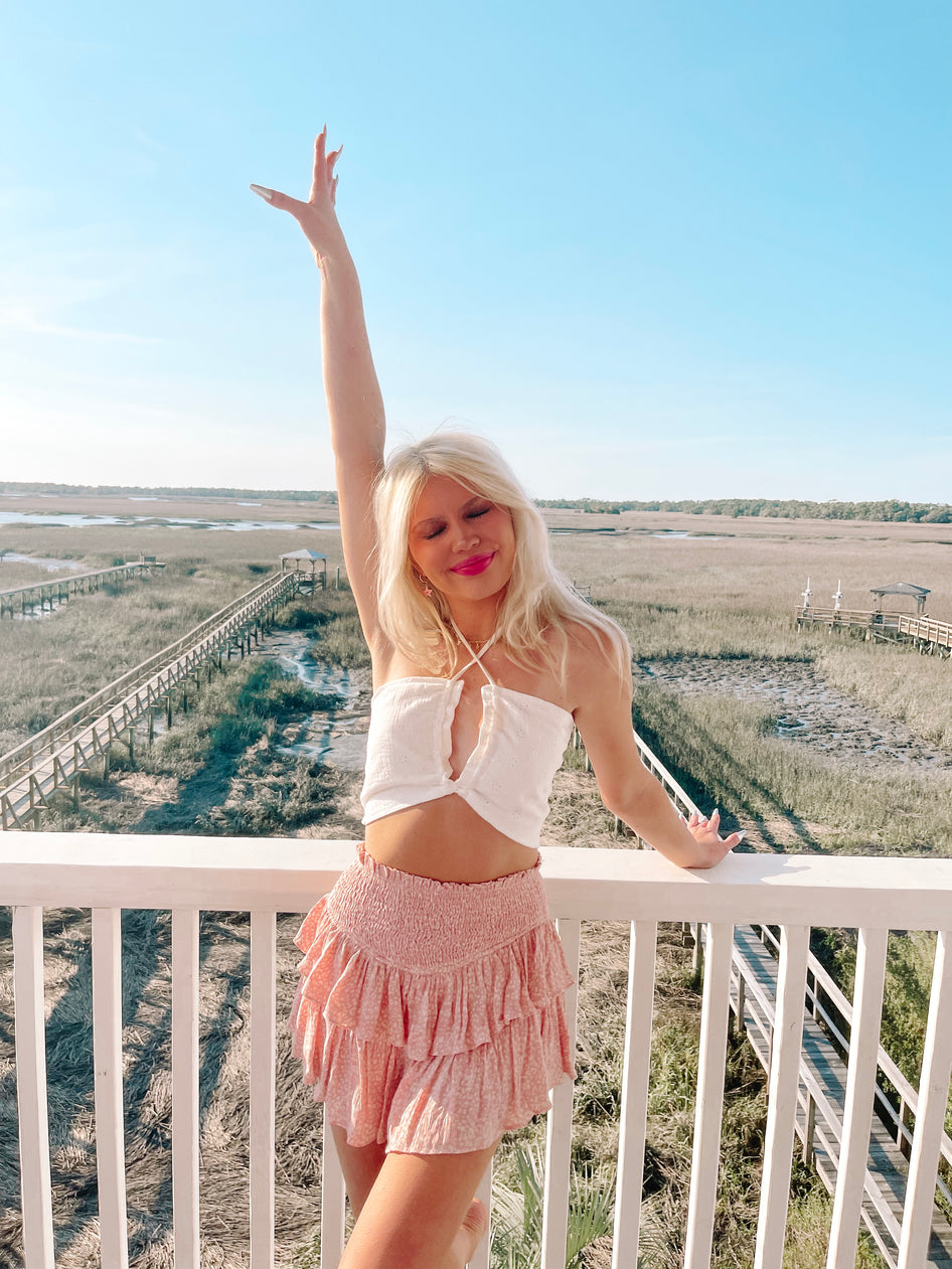 Pinkalicious Animal Blush Pink Ruffle Mini Skirt | Sassy Shortcake Boutique | sassyshortcake.com