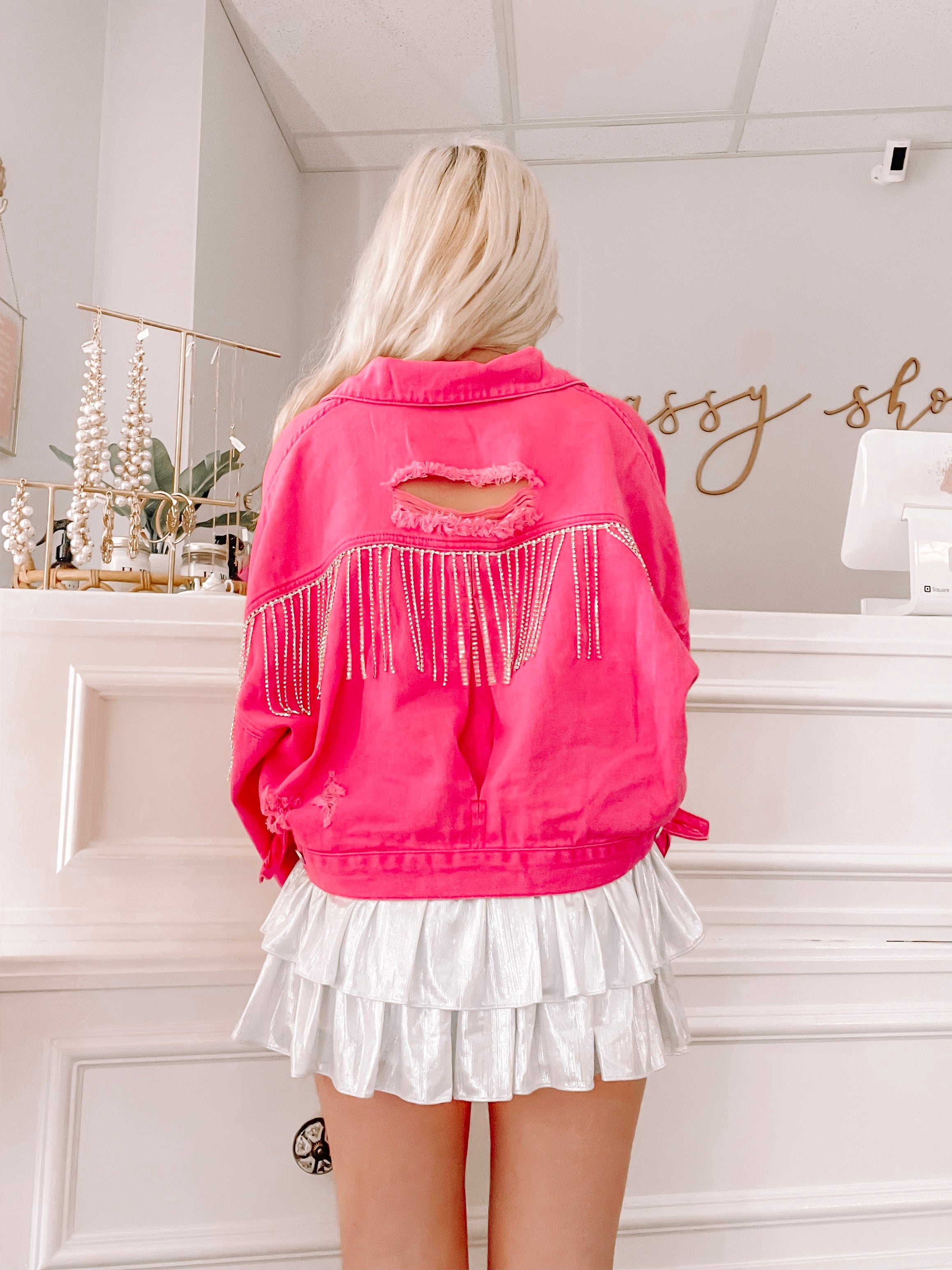 Cowgirl Cutie Pink Denim Jacket | Sassy Shortcake | sassyshortcake.com