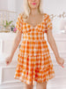 Gingham Princess Orange Dress | Sassy Shortcake | sassyshortcake.com