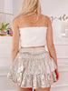 Flirtatious Foil Gold Skirt | Sassy Shortcake | sassyshortcake.com'