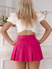 Clara Pleated Pink Preppy Skirt | Sassy Shortcake | sassyshortcake.com