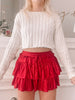 Flirtatious Shimmer Red Skirt | Sassy Shortcake | sassyshortcake.com