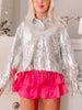  Mirrorball Silver Sequin Jacket | Sassy Shortcake | sassyshortcake.com