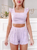 Wisteria Lilac Ruffle Shorts | sassyshortcake.com | Sassy Shortcake Boutique