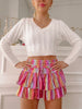 Flirtatious Shimmer Pink Rainbow Ruffle Skirt | Sassy Shortcake | sassyshortcake.com