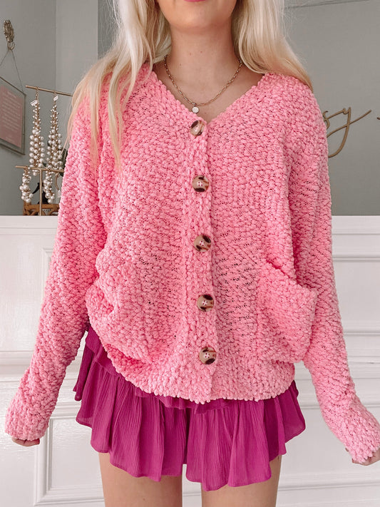 Sweet Cheeks Pink Cardigan | Sassy Shortcake | sassyshortcake.com