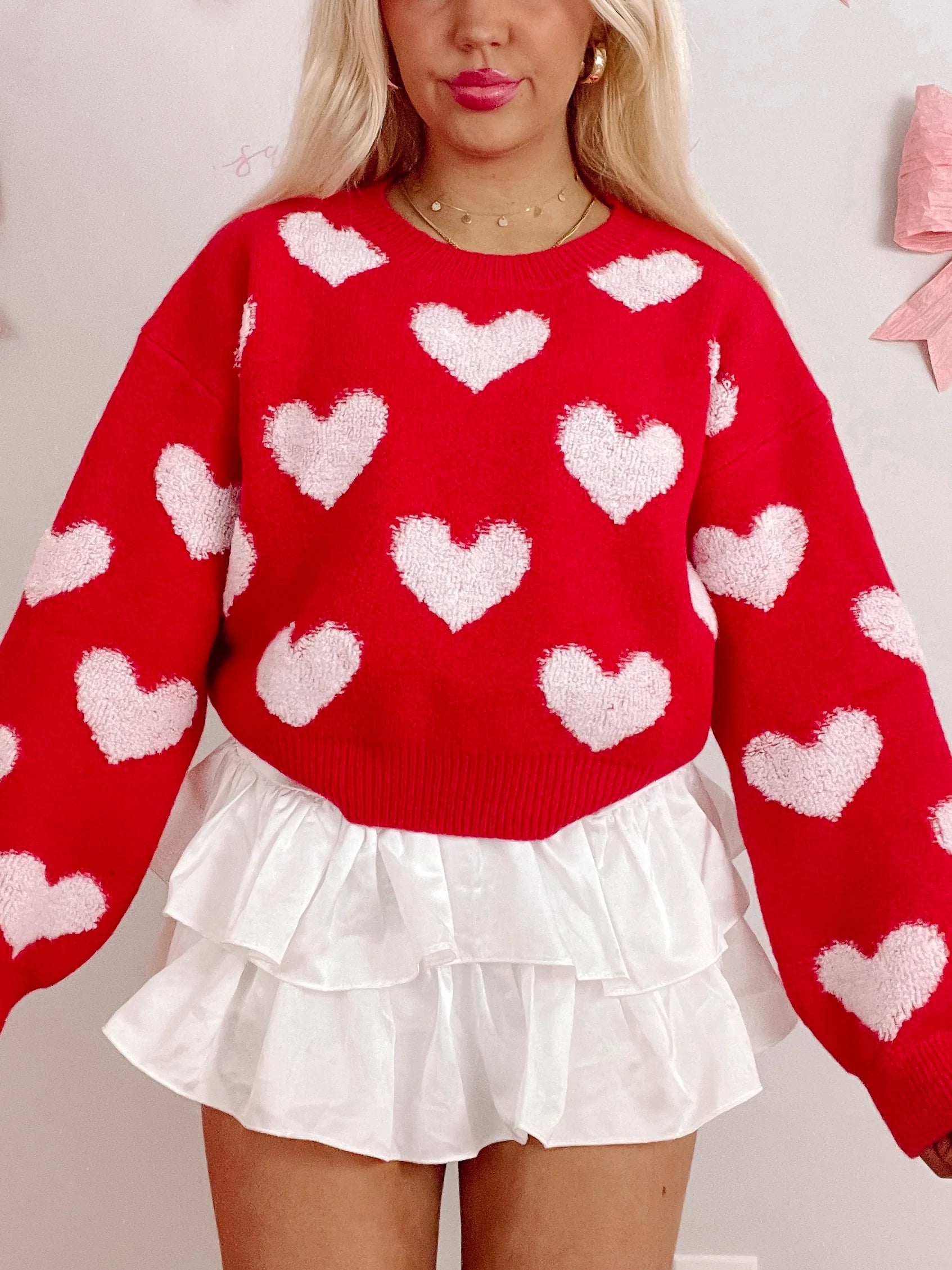 Heartfelt Red Heart Sweater | sassyshortcake.com | Sassy Shortcake