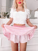 Dream Chaser Pink Ruffle Lace Skirt | Sassy Shortcake Boutique | https://sassyshortcake.com