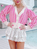 Ellison Pink Houndstooth Cardigan