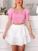 Dream Chaser White Ruffle Lace Skirt | Sassy Shortcake Boutique | https://sassyshortcake.com