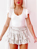 Ruffled Out Bodysuit - White