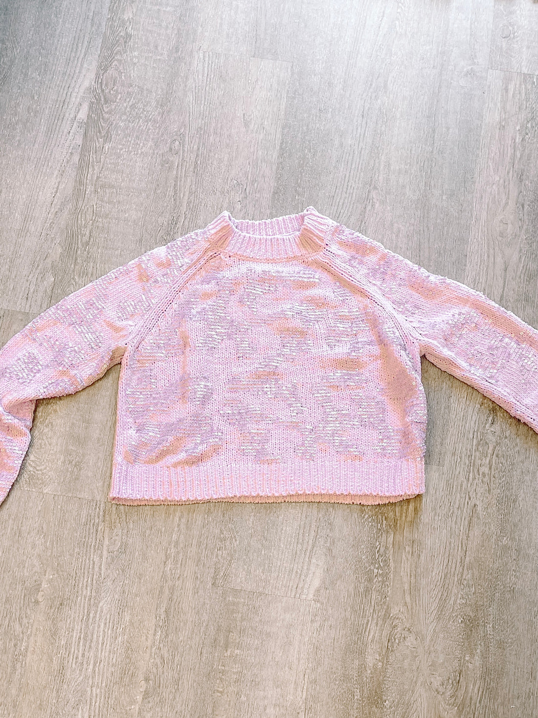 Lilac Chic Cheetah sequin sweater
