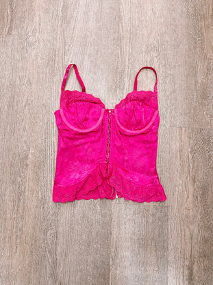 Pink Cupid's Corset Top with lace detailing
