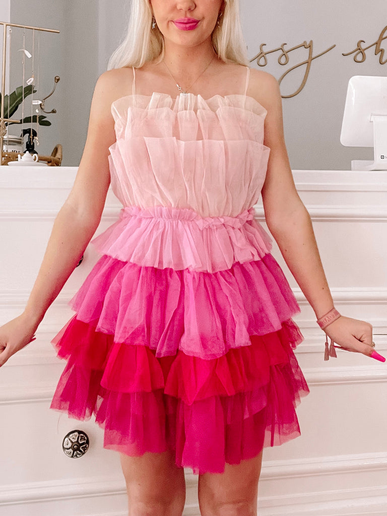 Shades of Sassy Pink Tulle Dress