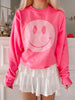 Hot Pink Happy Smiley Face Crewneck | Sassy Shortcake Boutique | sassyshortcake.com 