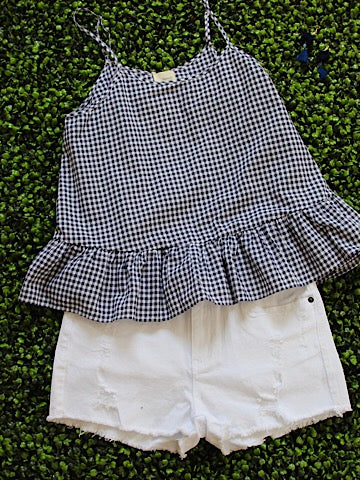 Little Lies White Denim Shorts | Sassy Shortcake | Sassyshortcake.com