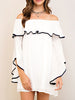 white off the shoulder ruffle dress | seas the day | sassyshortcake.com | Sassy Shortcake