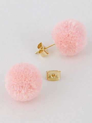 pink pom pom earrings | sassyshortcake.com | Sassy Shortcake