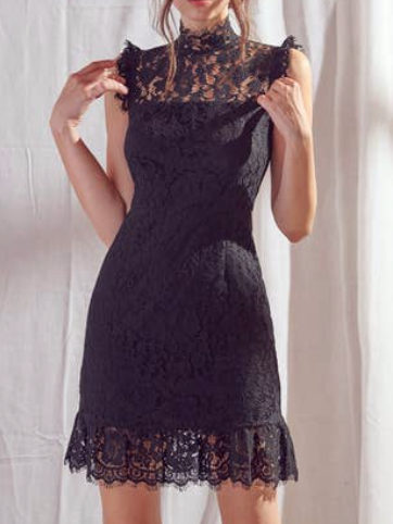 lovely lace black dress | sassyshortcake.com | sassy shortcake 