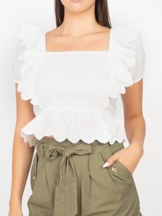 Val White Eyelet Top | Sassy Shortcake | sassyshortcake.com