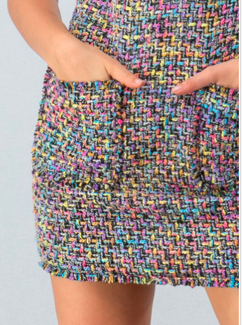 Gonna Get You Colorful Tweed Dress | sassyshortcake.com | Sassy Shortcake Boutique