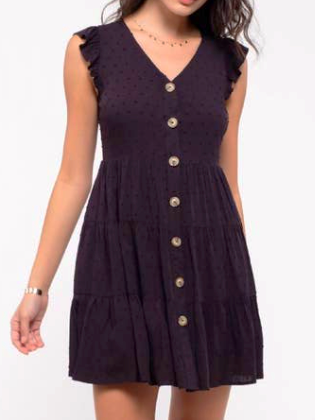 Abigail Tiered Dress in Black | sassyshortcake.com | Sassy Shortcake