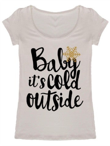 White Baby It's Cold Outside Tee | Sassy Shortcake
