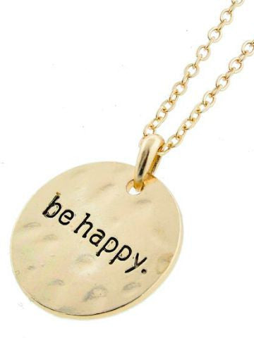 Charm Necklace - Be Happy  | sassy shortcake | sassyshortcake.com