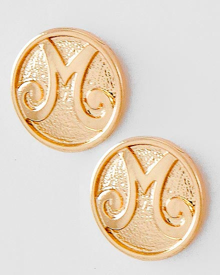 Sassy Button Initial Earrings