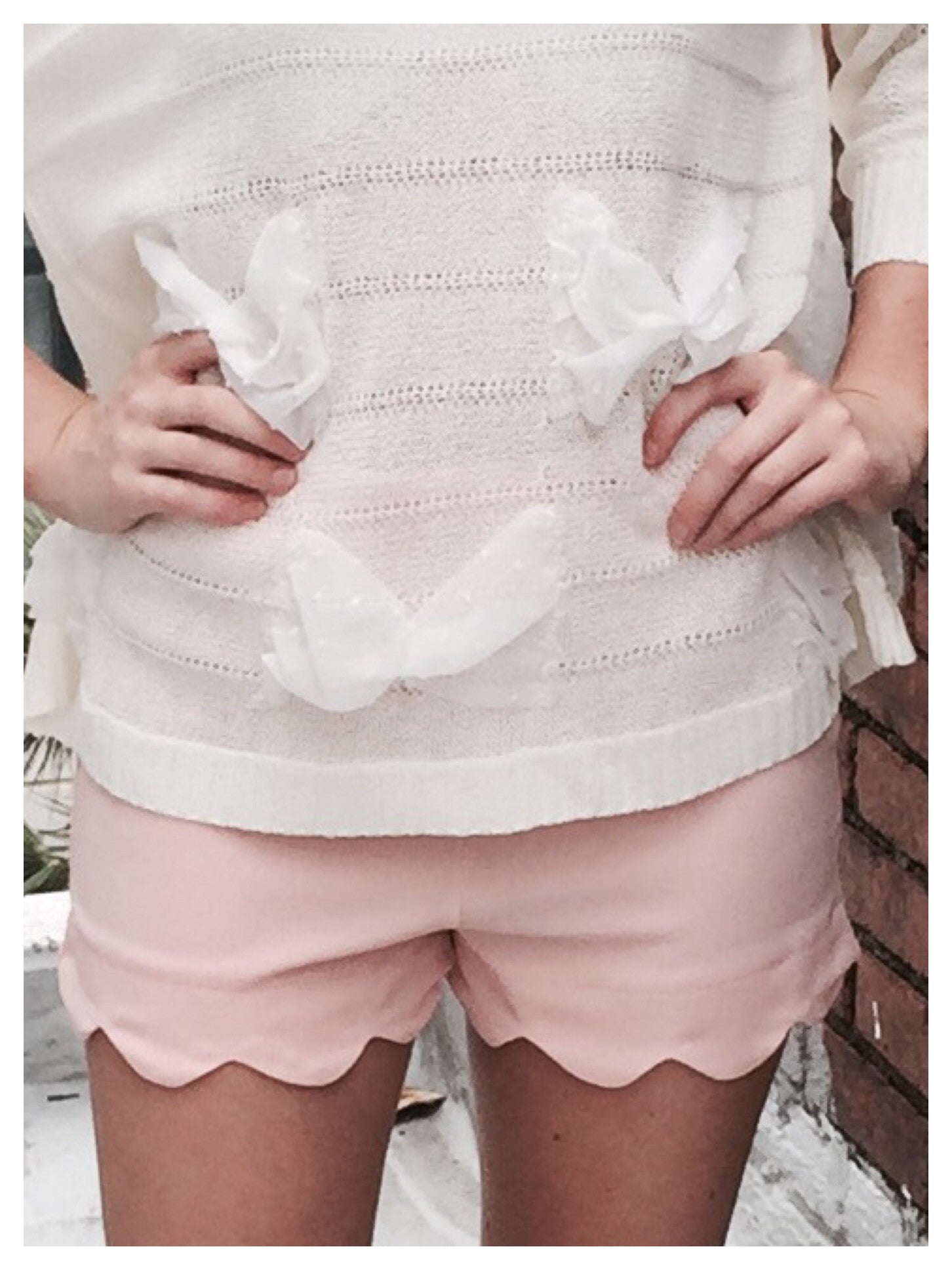 Simply Scallop Shorts Blush Pink | Sassy Shortcake Boutique