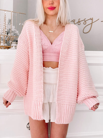 Spring Shine Pink Chunky Cardigan | Sassy Shortcake | sassyshortcake.com