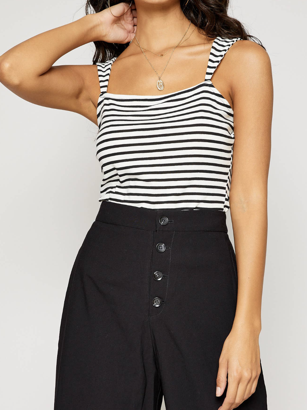 Celia black white stripe tank top | sassy shortcake | sassyshortcake.com