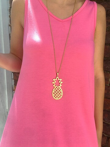 pineapple charm pendant necklace | sassyshortcake.com 