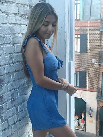 Let It Be denim romper, light blue, tie-front detail
